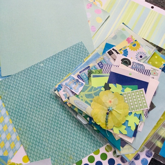 Scrapbook Office 3 Lb Lot Of Blue Green Card Stock Specialty Paper